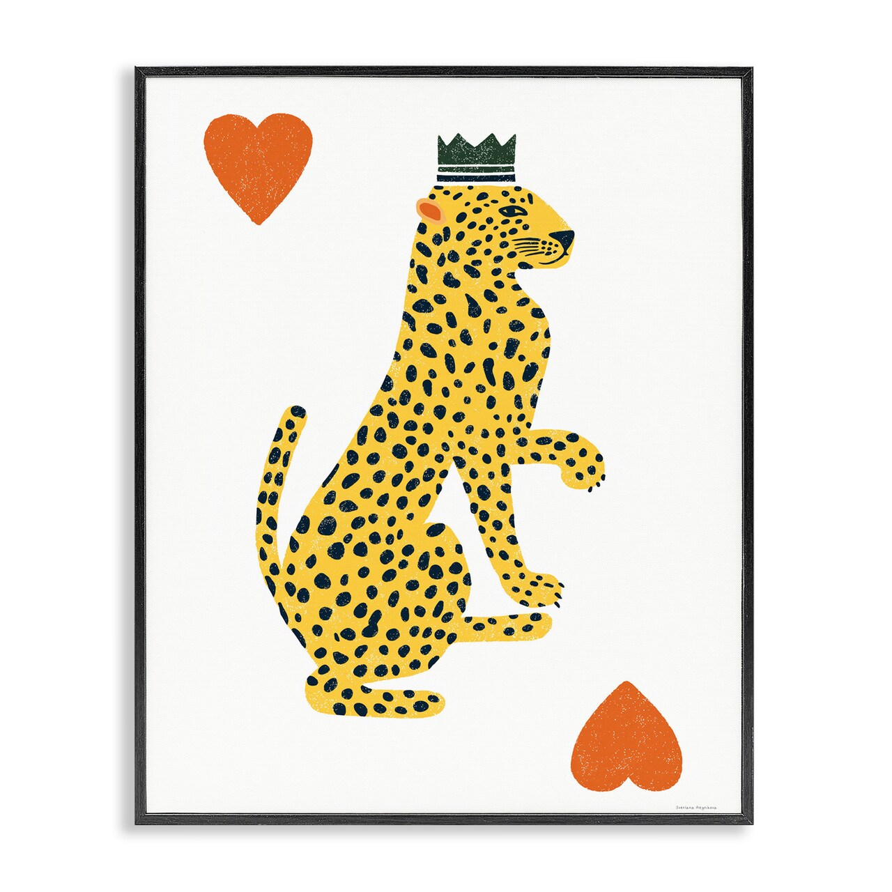 Stupell Industries Leopard & Hearts Card Framed Giclee, design by Svetlana Aleynikova